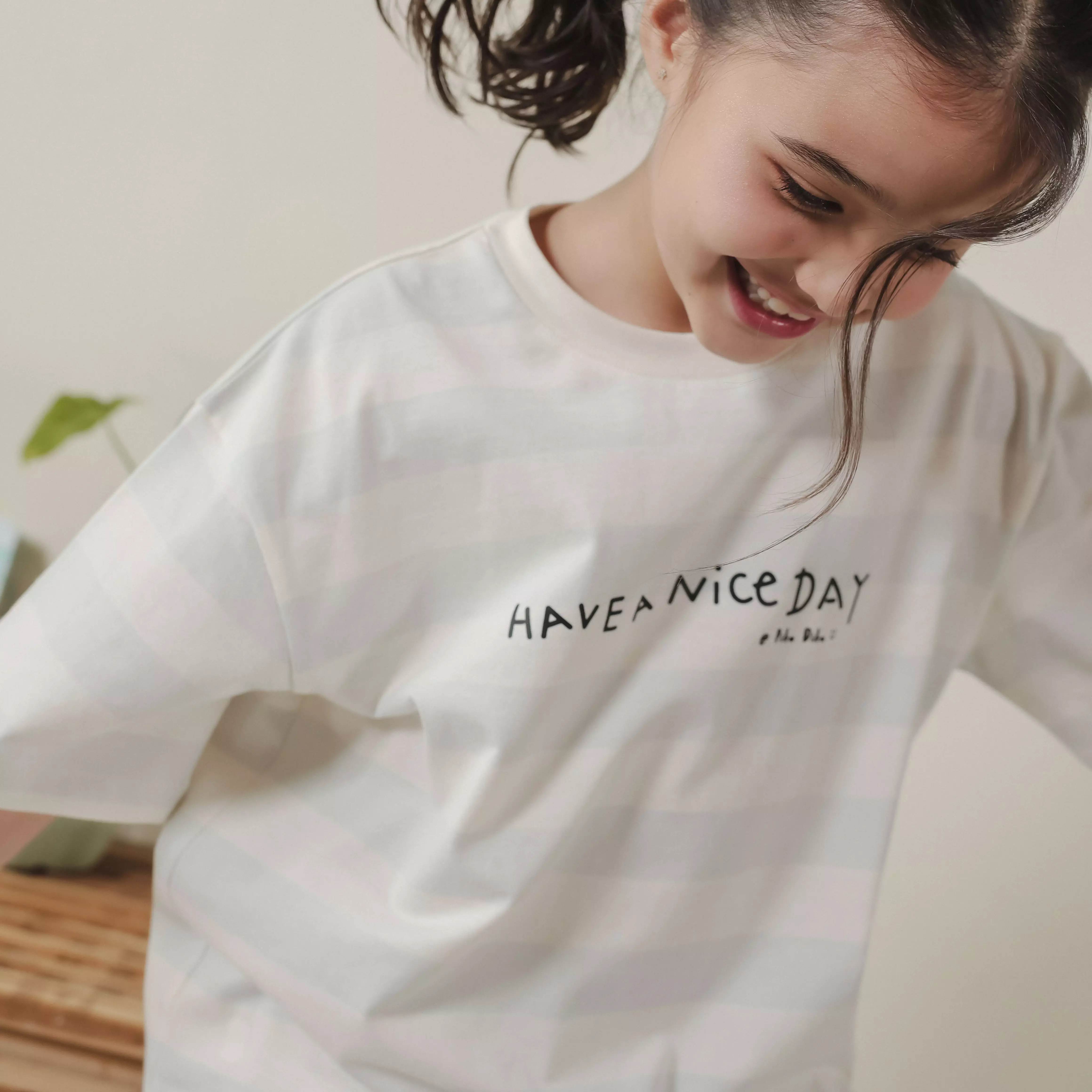 Pito Dito Girl Severus T-shirt Pendek Anak Biru Motif Salur - Size 4