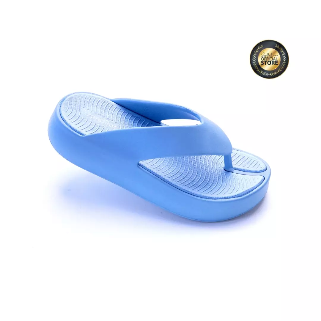 ZANDILAC - SANDAL WANITA DEWASA CH210315WD sandal japit wedges full karet BIRU LAUT