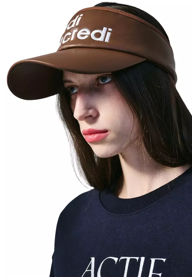 [ACTIF] Faux Leather Sun Visor - Brown Ivory