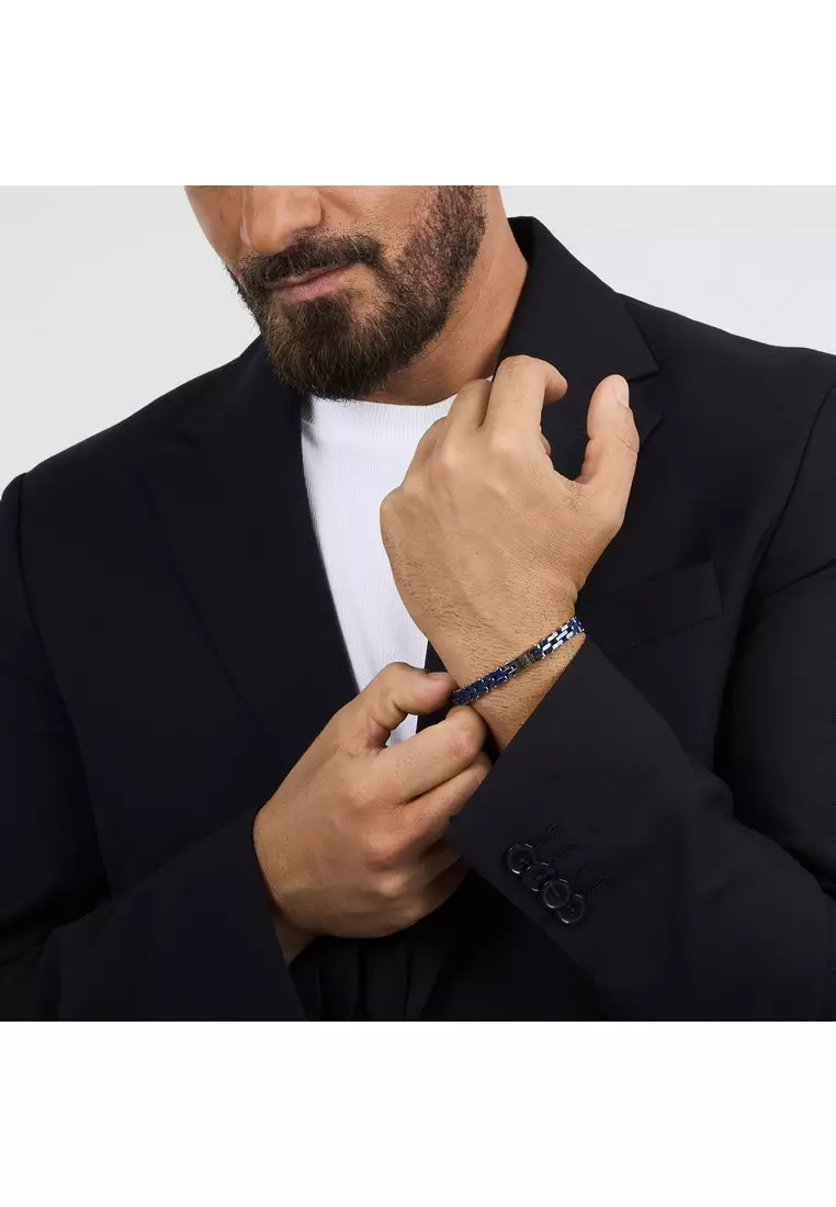 Maserati Jewels 180+35 mm Men's Blue Bracelet, Stainless Steel, JM425ATZ64 (Adjustable)