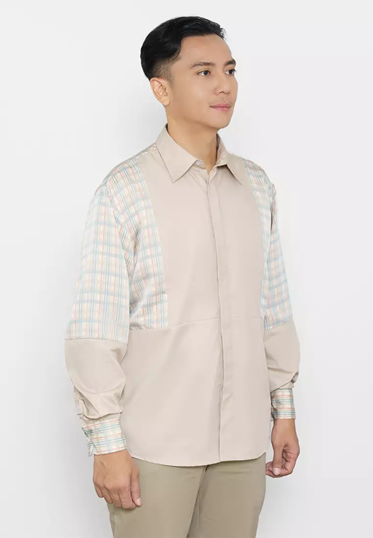 Jenna and Kaia - Lucien Top Creme - Kemeja Pria