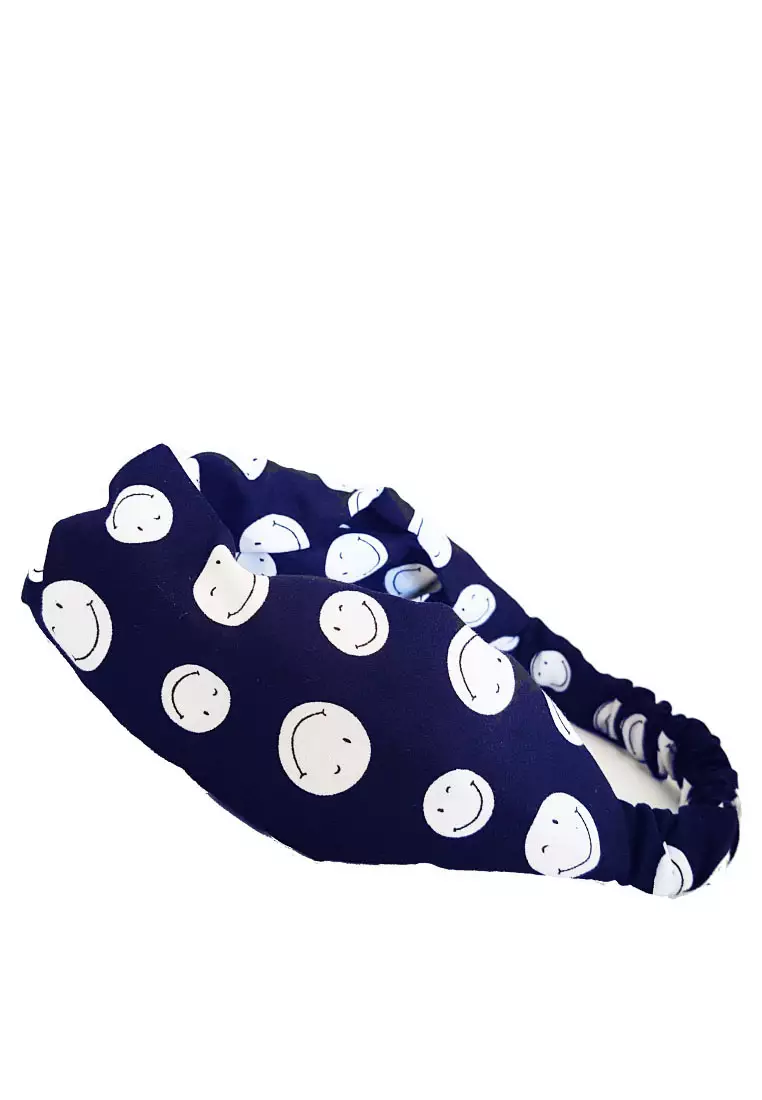 Twisted Headband Emoticon Navy
