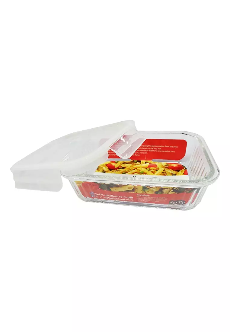 Buy Masflex Masflex Deluxe Rectangular Glass Food Container with Lid ...