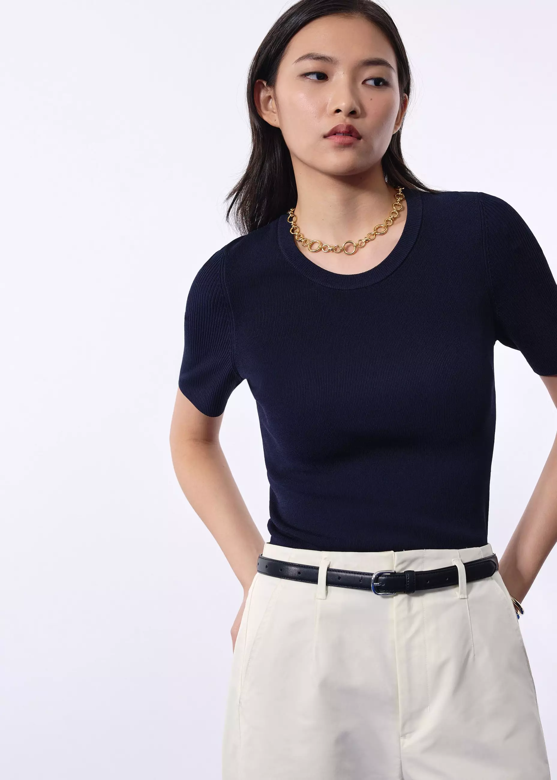 Atasan Wanita - Charlie Knit Round Neck Top