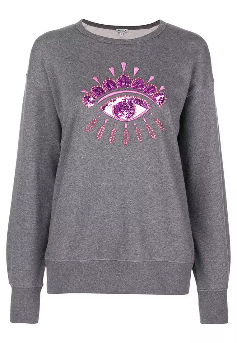 Jual Kenzo Kenzo Embellished Eye Sweatshirt in Grey Original 2024