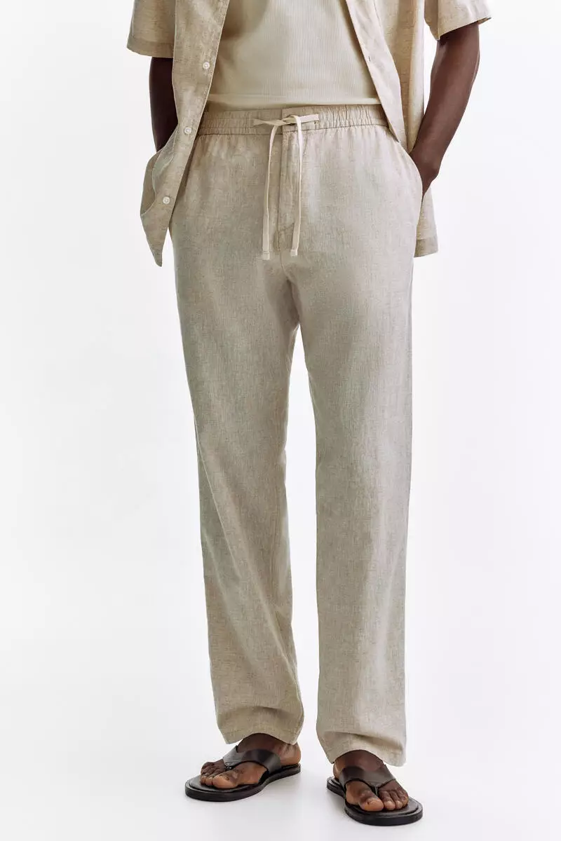 Regular Fit Linen-blend trousers