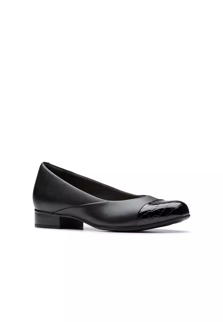 Buy Clarks Womens Juliet Rise Slip on Shoes Black Leather Online