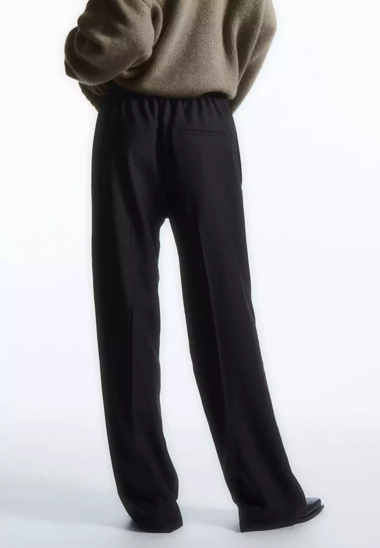 Straight leg wool trousers cheap