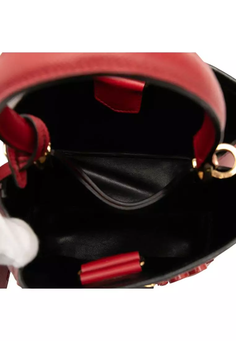 Pre-Loved Prada Small Embellished Saffiano Cuir Panier Satchel