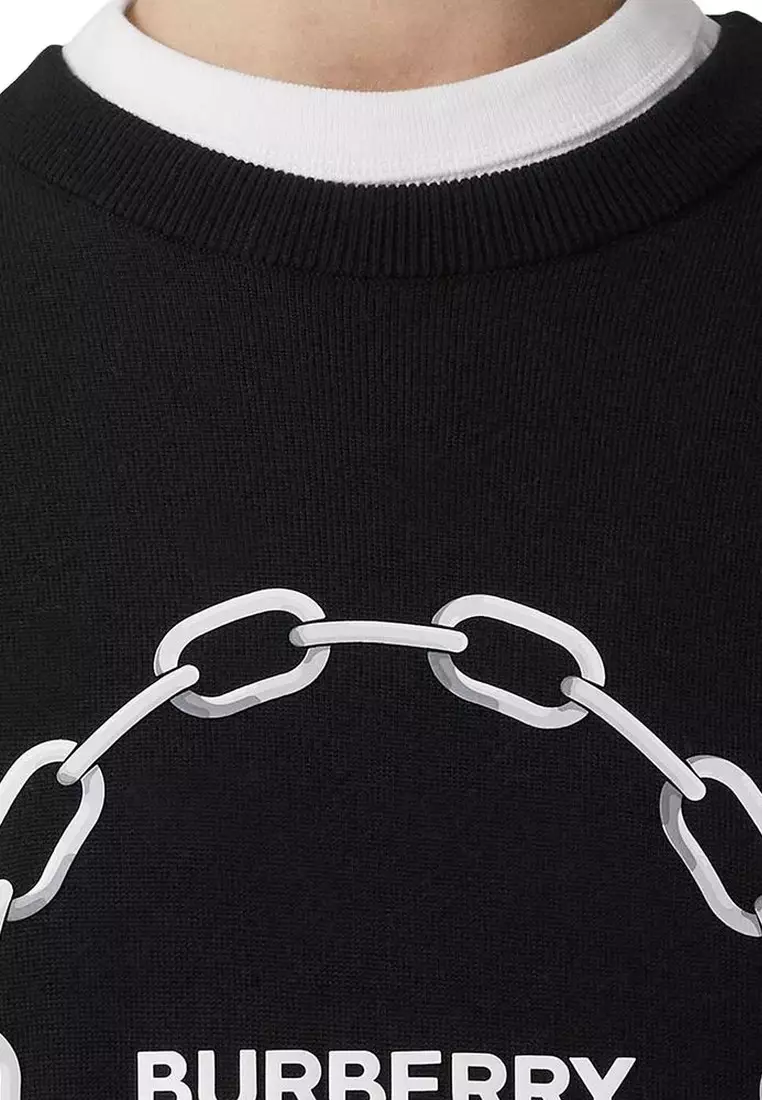 Chain Printed Sweater in Black