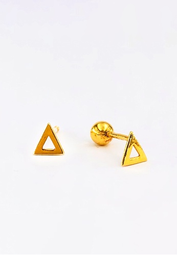Arthesdam Jewellery gold Arthesdam Jewellery 916 Gold Triangle Earrings (Ball backing) 60341ACEB6CF29GS_1