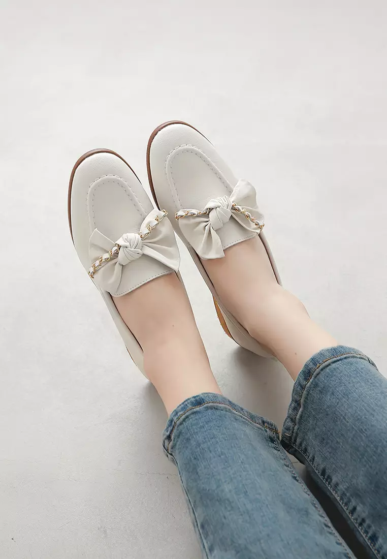 Leather Bowknot Loafers TH118-21