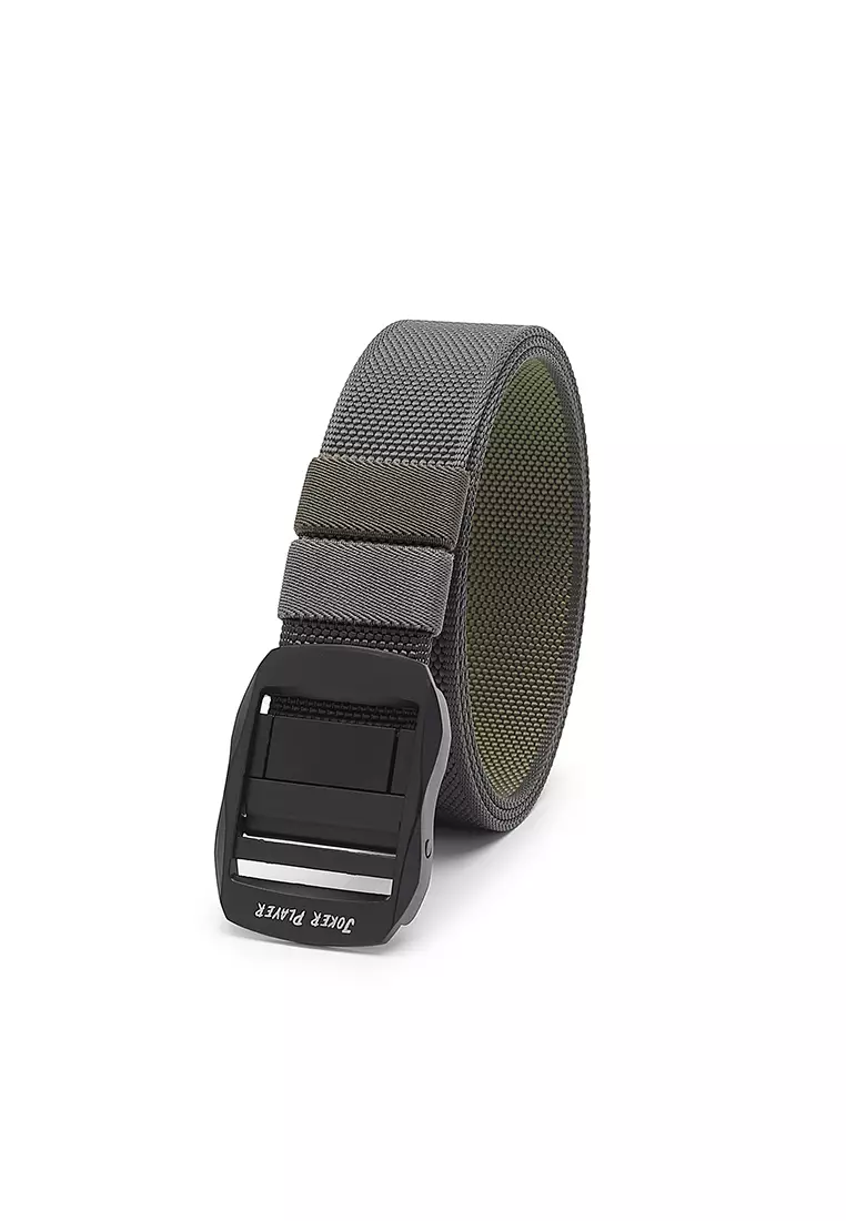 40mm Auto Canvas Belt - Green / Grey
