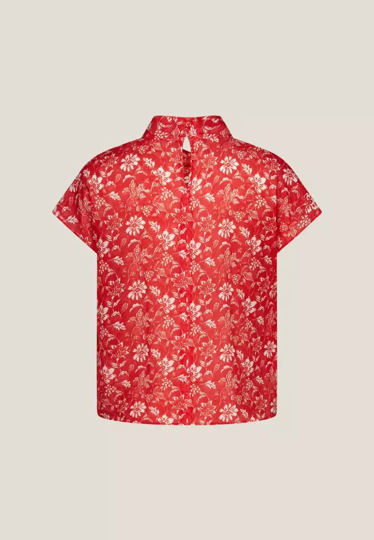 G2000 Tie-Neck Floral Print Blouse