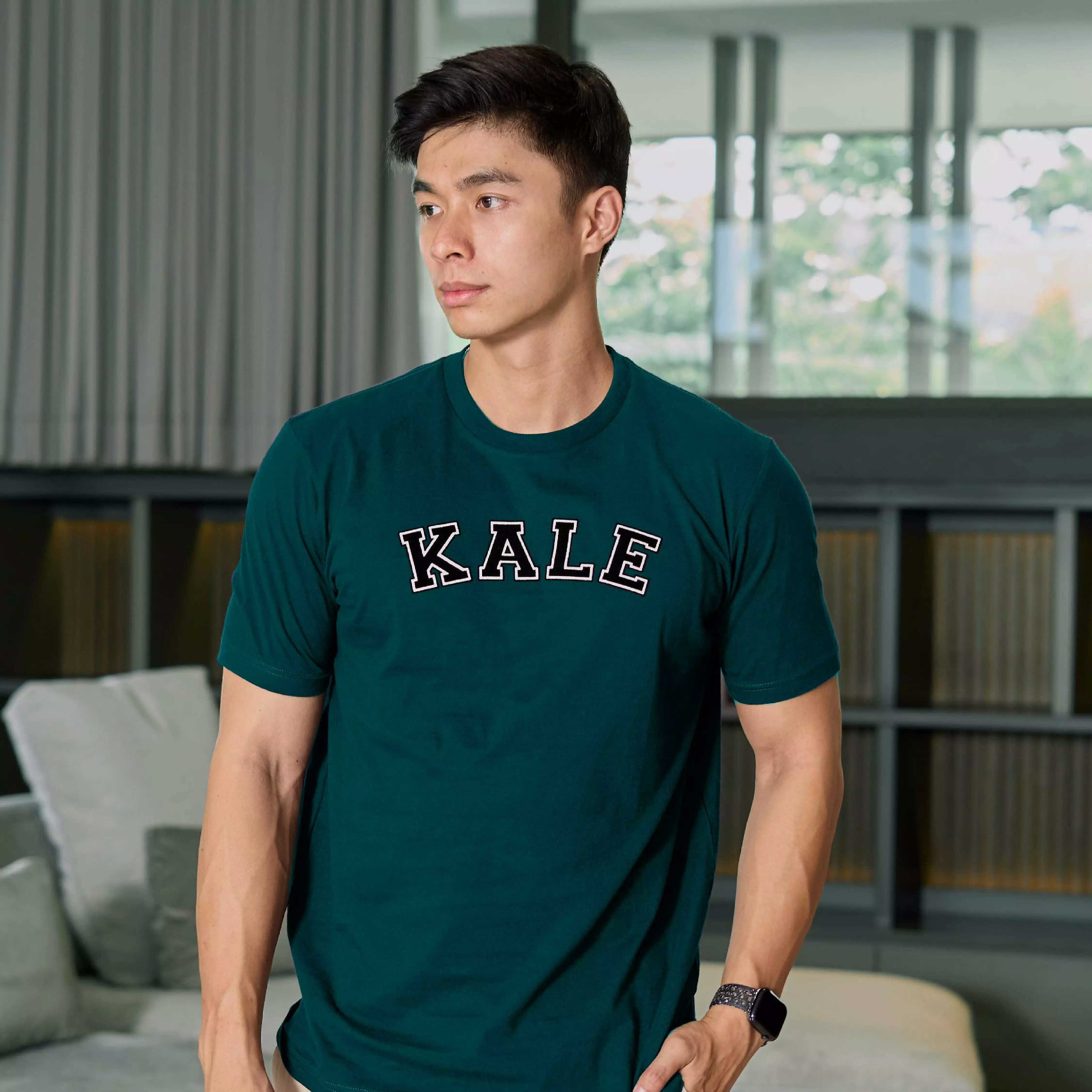 Kale Nathan Bottle Green / Kaos Lengan Pendek Pria / T-shirt Pria