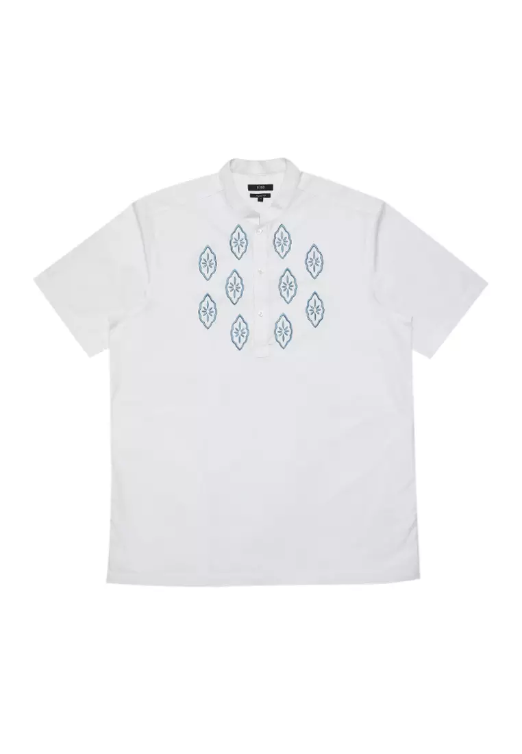 JOBB Aqeel Baju Koko Pria Lengan Pendek Regular Fit Putih