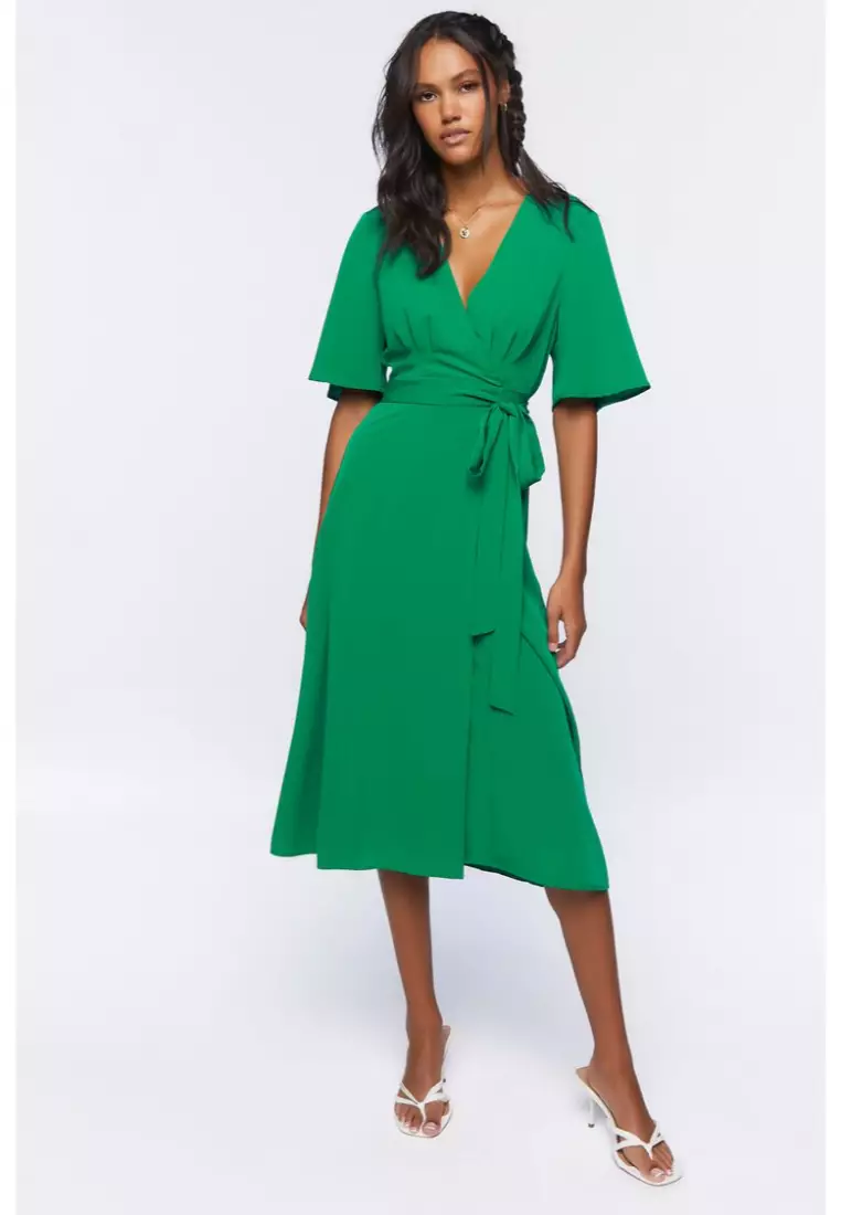Forever 21 deals green wrap dress