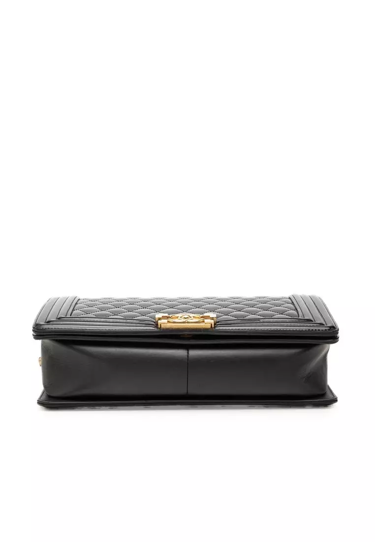 Pre-Loved Chanel Medium Quilted Patent Boy Flap