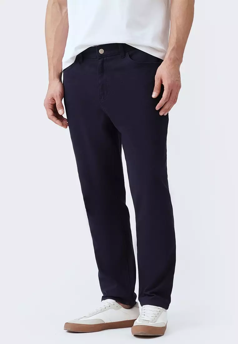 Men's Slim Pleated Trousers with Cuff
