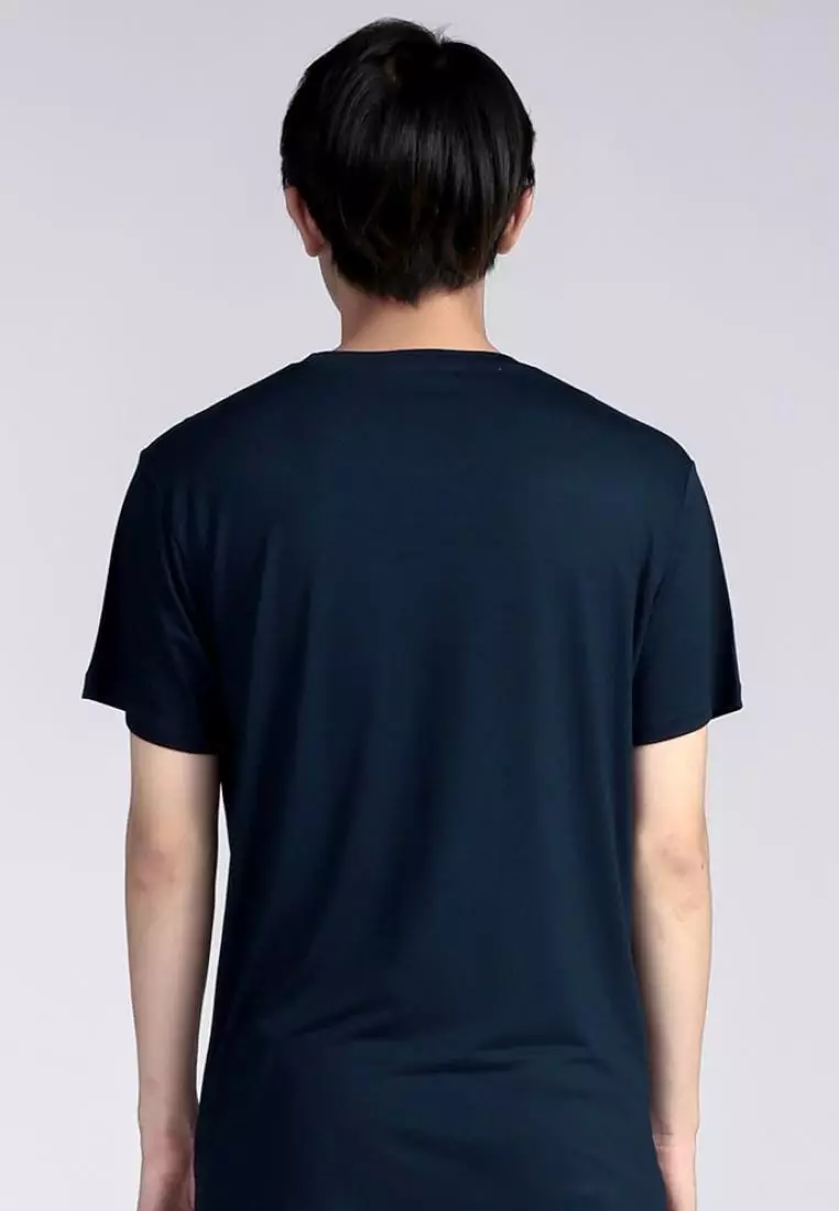 MTI16 Kaos Pria Simple Jepang Distro Script Dakir Navy