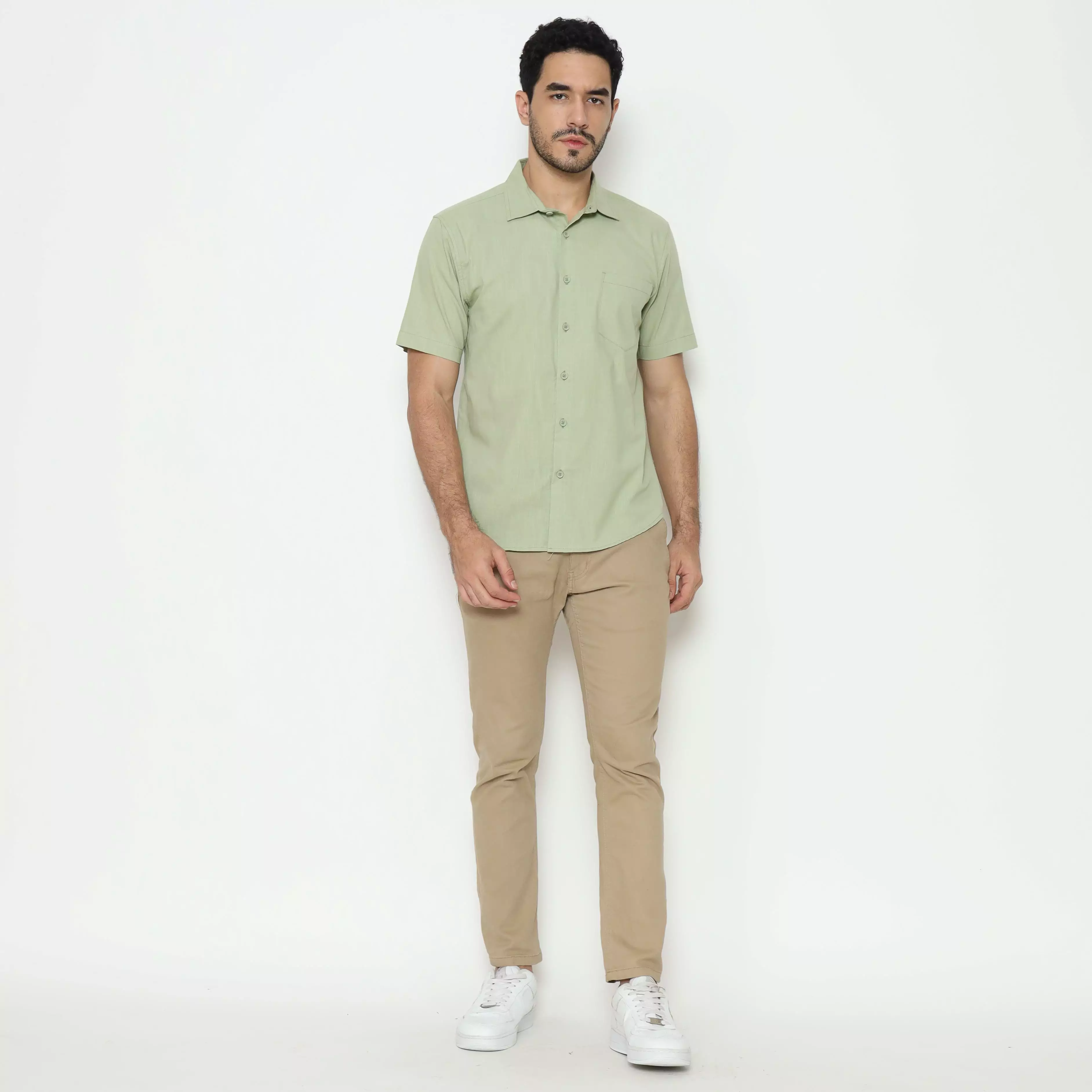 AMK Kemeja Pria Lengan Pendek SHS Ambara S/S Sage Green