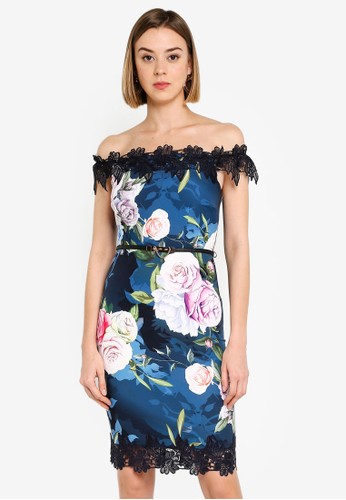Jual Paper Dolls Navy Bardot Bodycon Dress Original Zalora