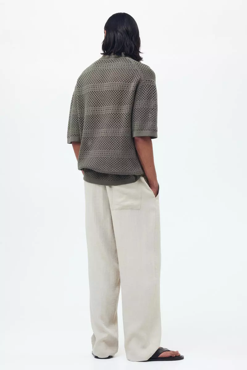 Relaxed Fit Hole-knit polo shirt