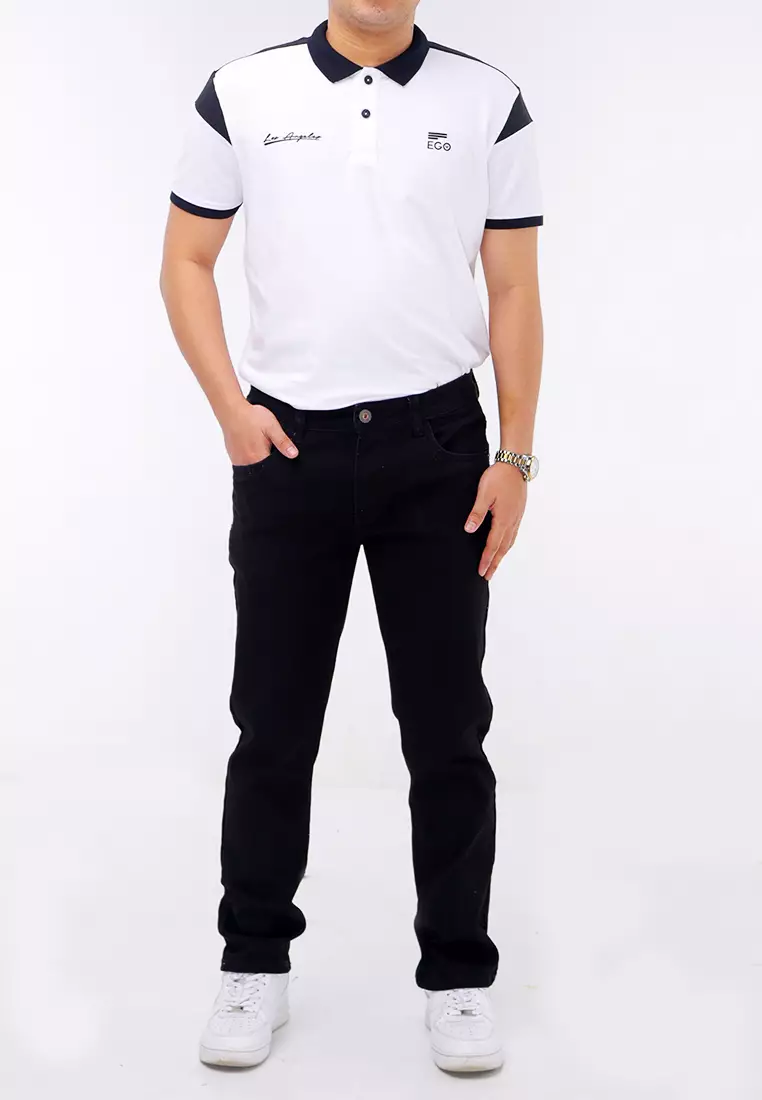 Denim Long Pants Slim Tapered Fit Stretch