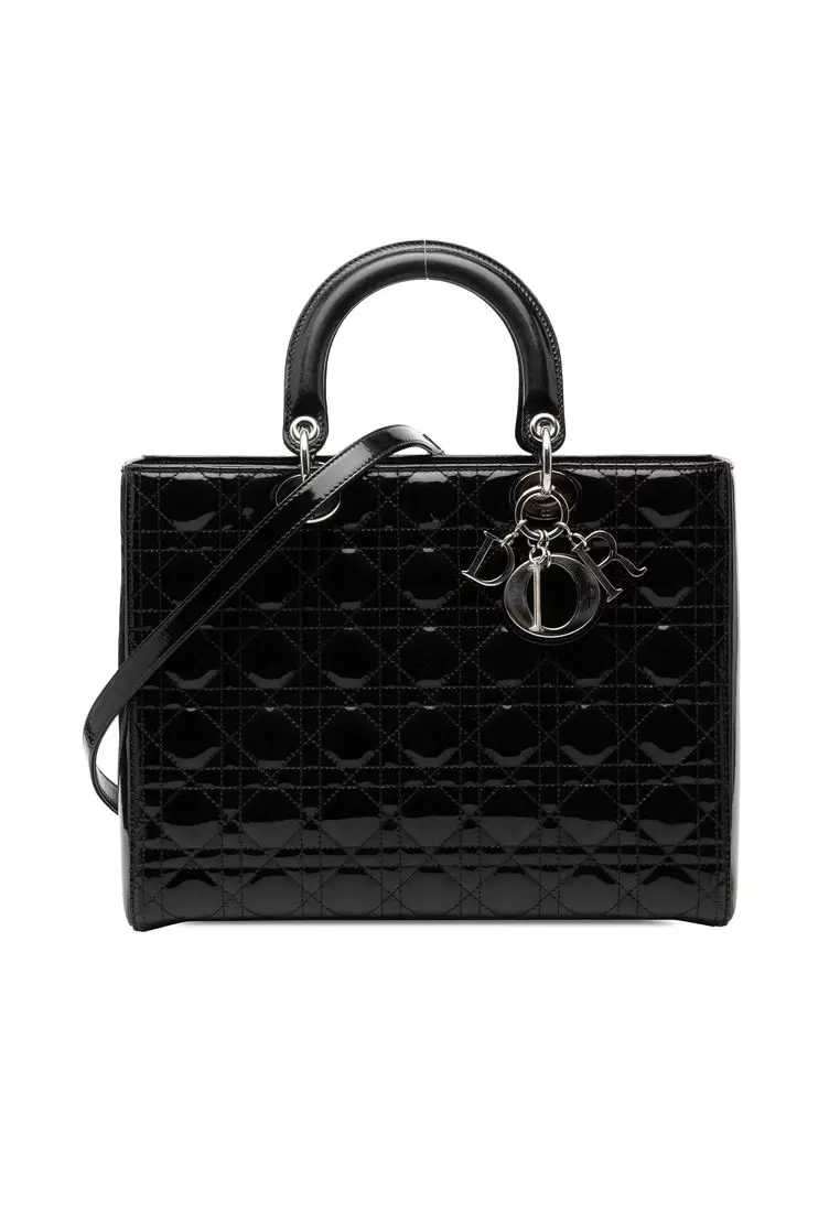 Pre-Loved Dior Large Patent Cannage Lady Dior