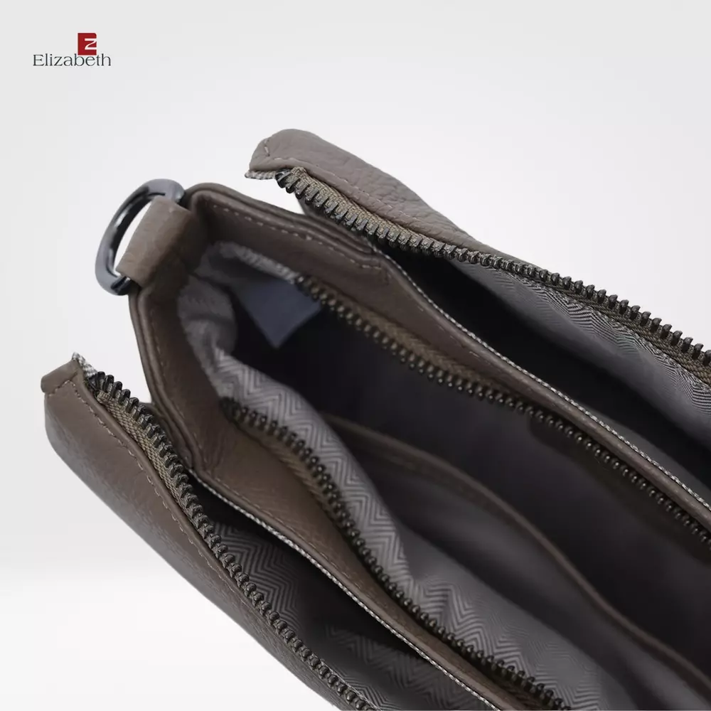 Tas Elizabeth Genuine Leather Shoulder Bag 0720-0481 Khaki