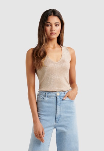 Buy Forever New Macie Metallic Knit Tank 2021 Online Zalora Singapore