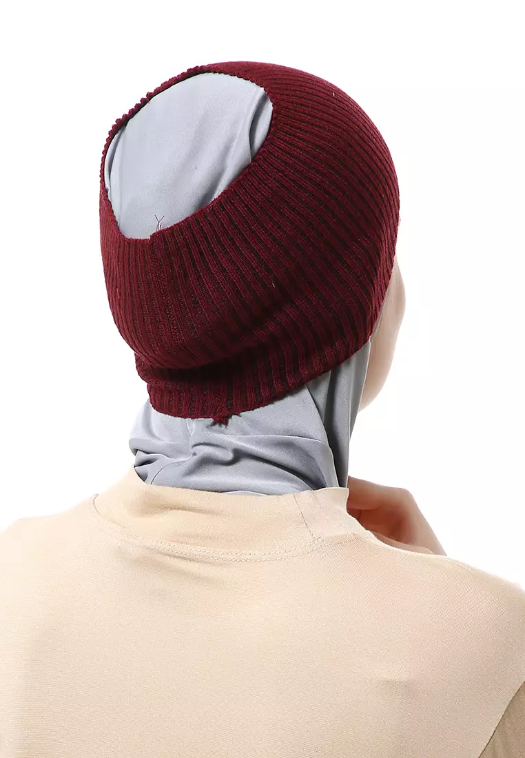 Irma Ciput Muslimah Wanita Motif Polos Simple Fashion Women - Maroon