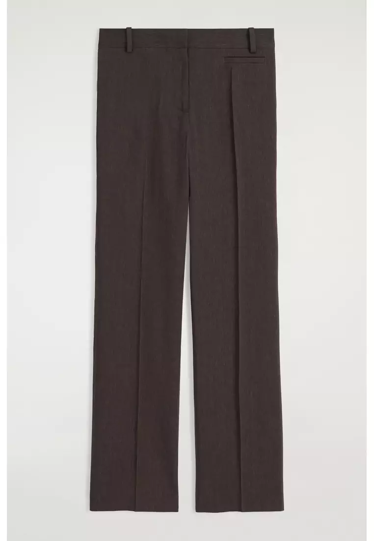 TAILORED LINEN STRAIGHT-LEG TROUSERS