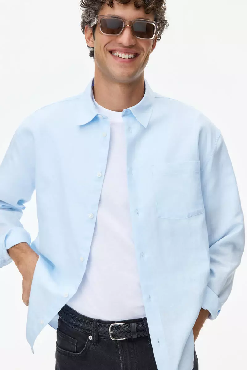 Relaxed Fit Linen-blend shirt