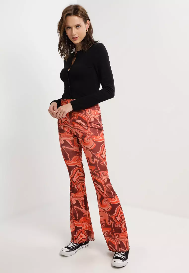 Buy TOPSHOP Topshop co-ord swirl mesh flared trouser 2024 Online