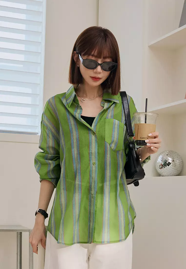 Stylish Striped Relaxed-Fit Shirt [AB20483]