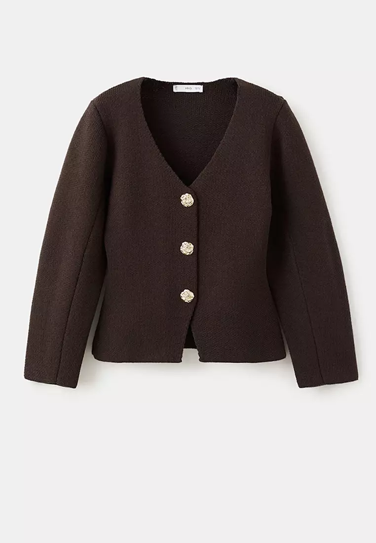 Knitted Jacket With Jewel Buttons