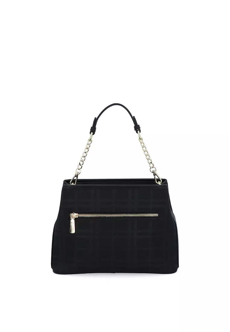 CR Brushed Plaid Top Handle - Black