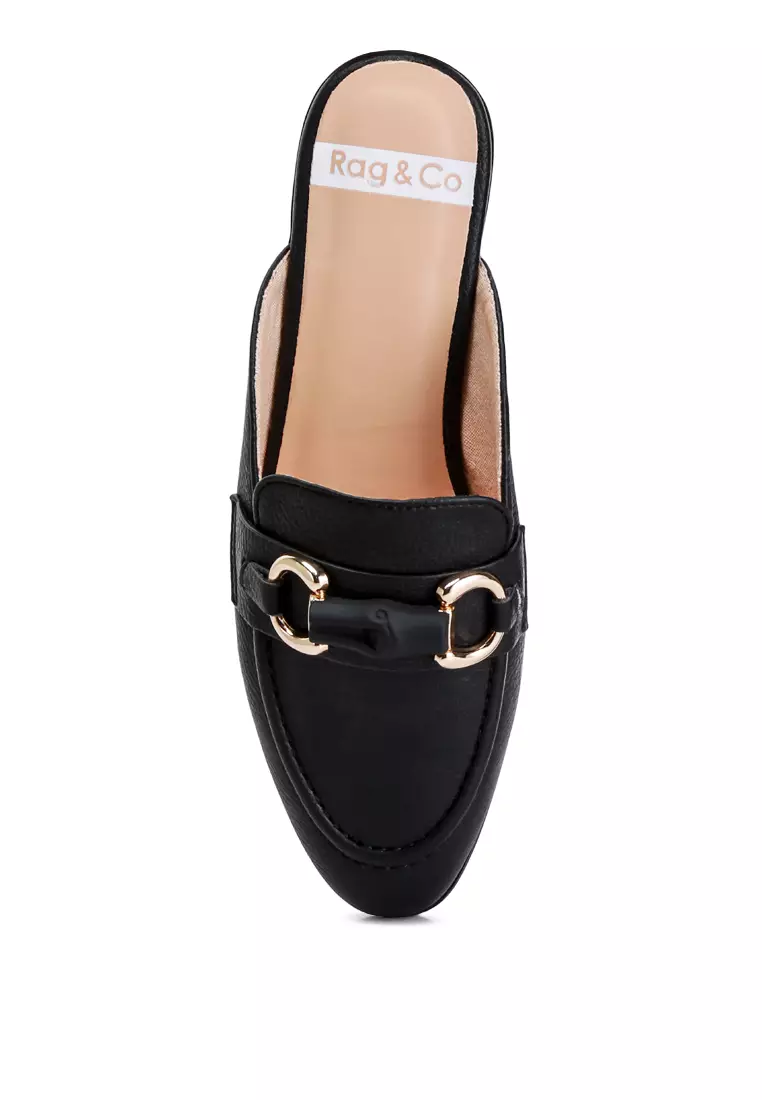 Buy London Rag Black Horsebit Raffia Slip On Mules 2024 Online | ZALORA ...