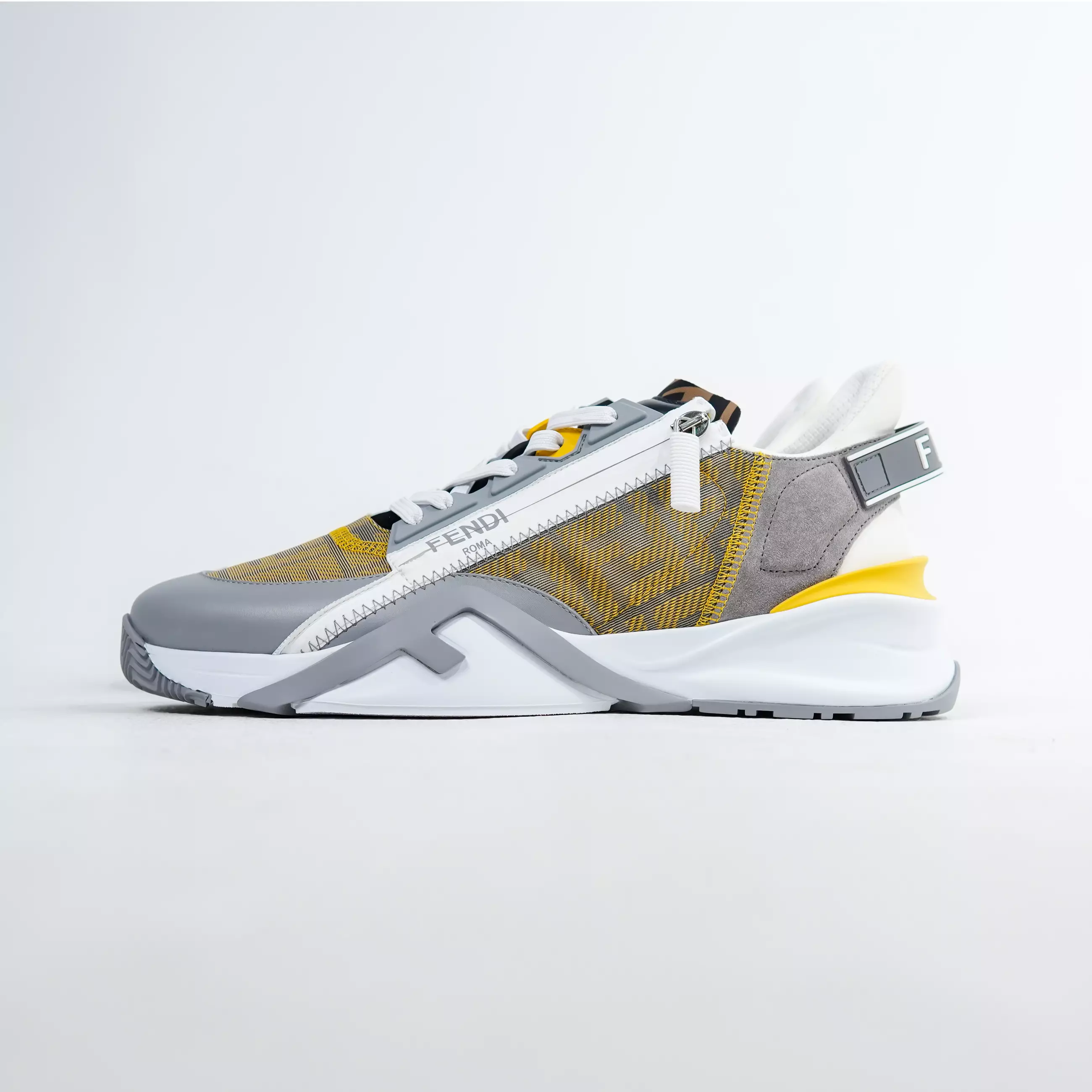 Sepatu FENDI FLOW FF YELLOW WHITE GREY SNEAKER 100% ORIGINAL