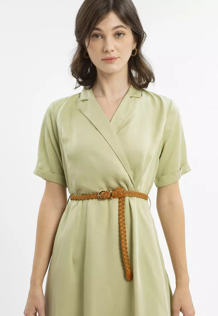 Minimal Rossie Dress Sage Queen Ukuran XS - Warna SAGE QUEEN