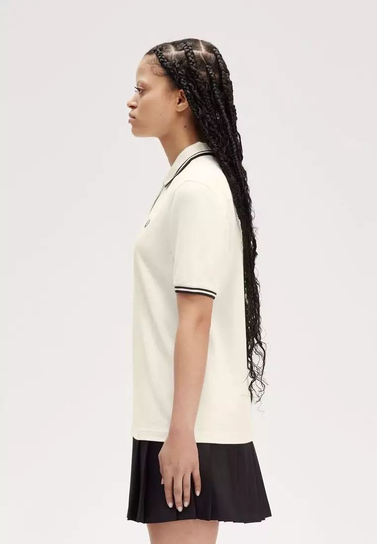 Fred Perry G3600 Twin Tipped Fred Perry Shirt (Ecru / Metallic Black / Metallic Black)