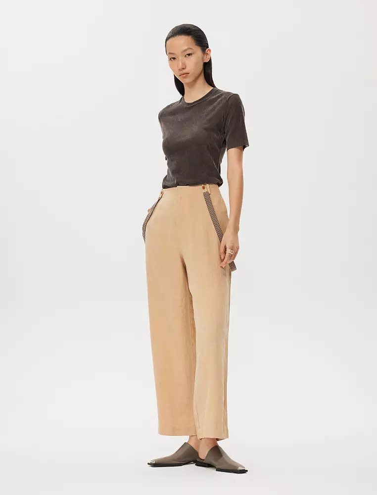 Eco-Friendly Loose Everyday Casual Overalls Straight-Leg Long Pants