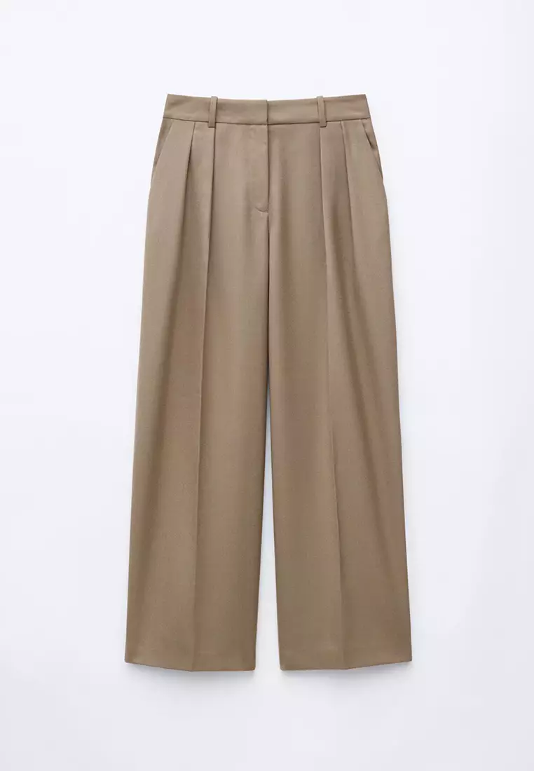 Wool-Blend Tailored Trousers