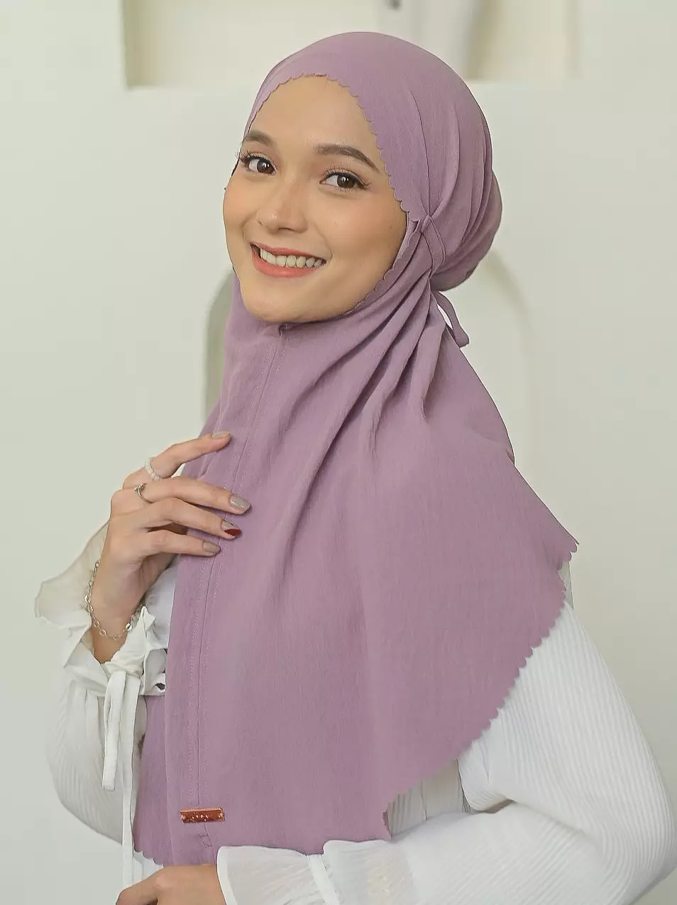 Biyya Instan Lasercut (Bergo Crinkle) Tea Rose