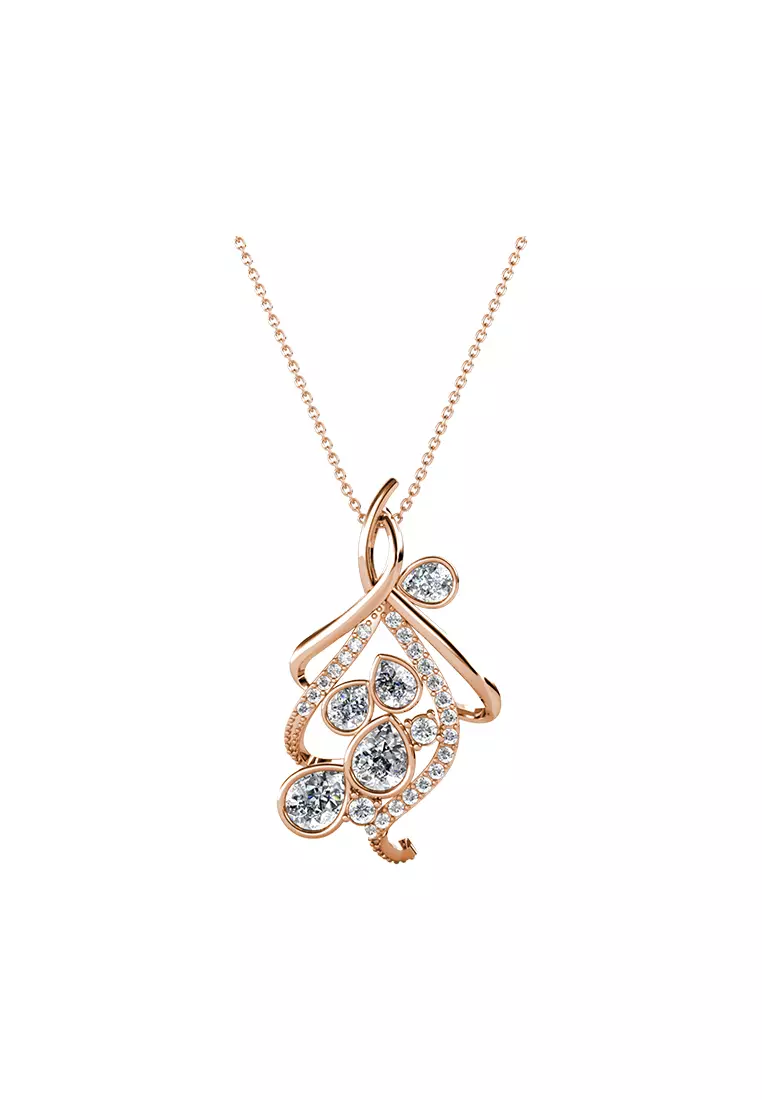 Foliole Pendant RG - Kalung Crystal Premium Luvea Collection