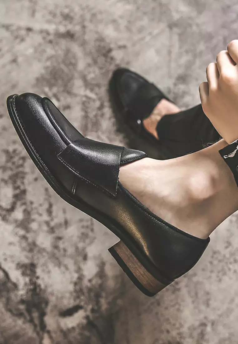 Double Buckle Synthetic Leather Loafers MC22023