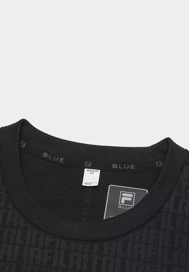 FILA CORE LIFESTYLE BLUE QUADRILATERO AESTHETICS Men Sweatshirt (Black / Red / White)
