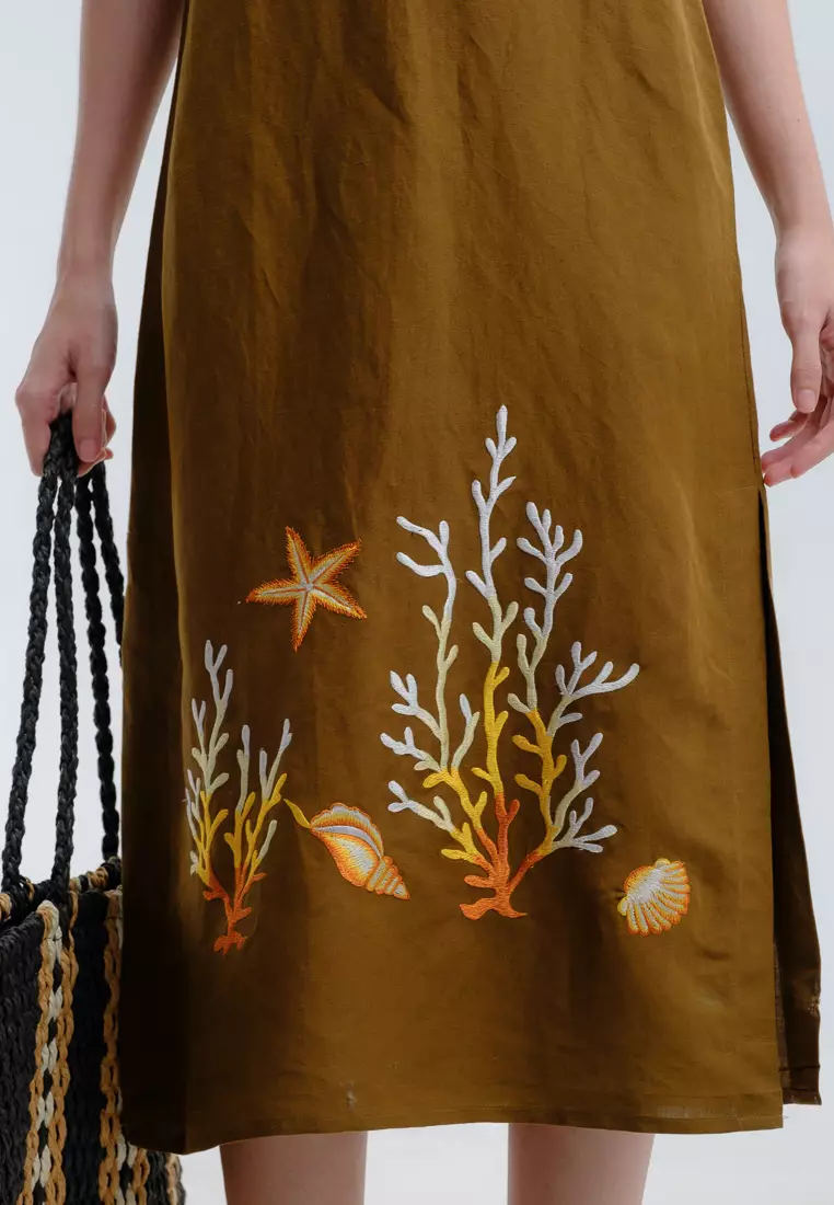 Scent of Summer Midi Linen Dress