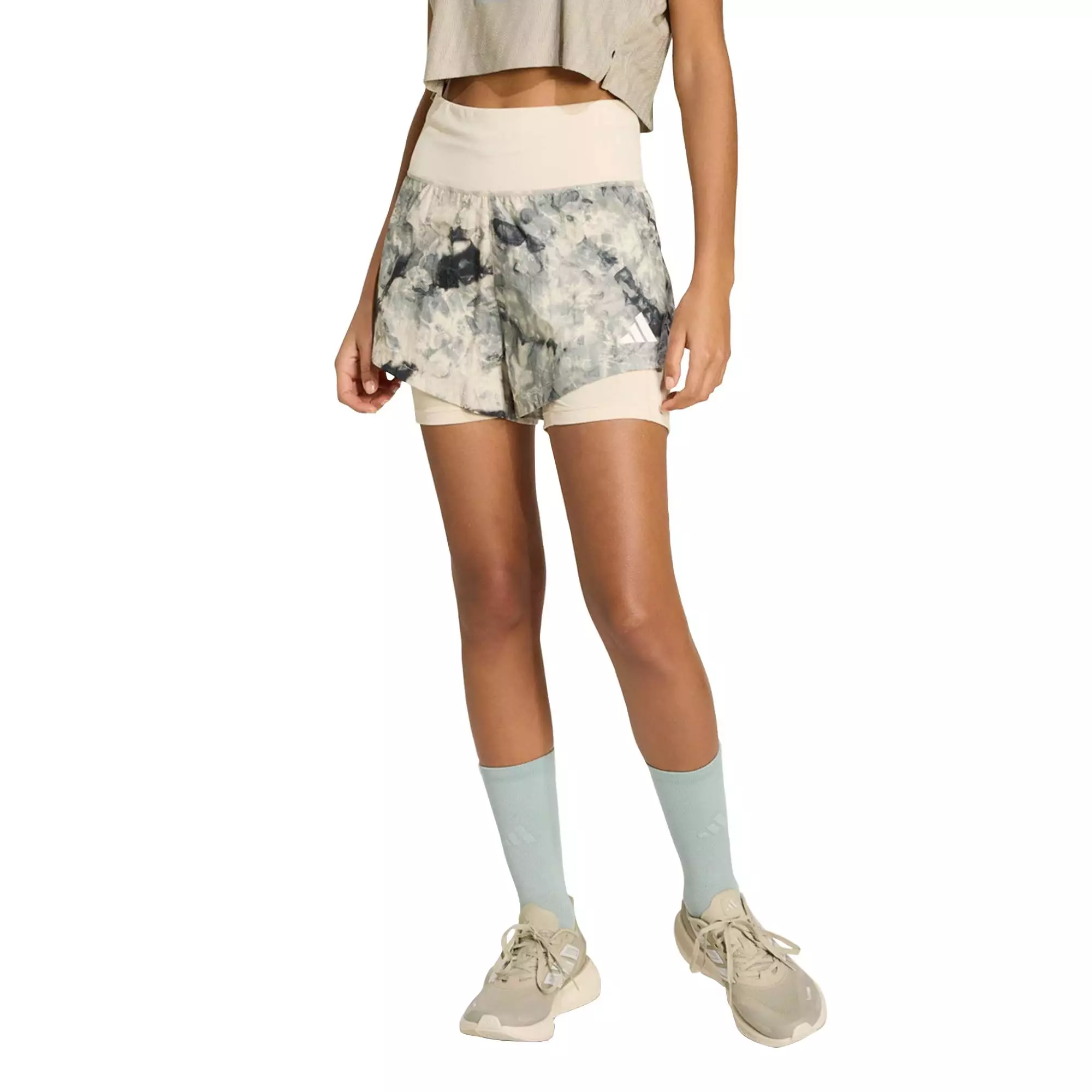 Running adi365 Spray Dye 2in1 Shorts Women Beige KA0321